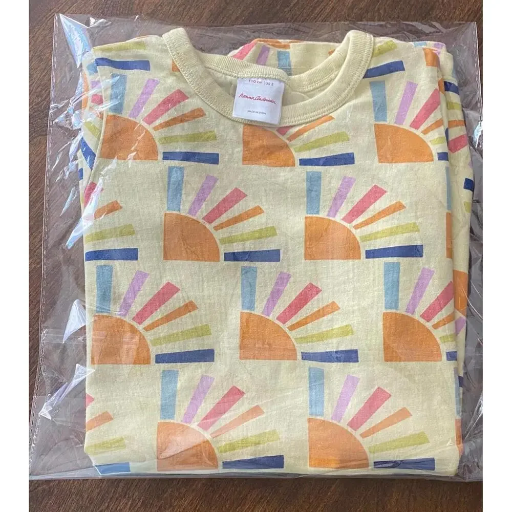 Unisex Kids' Short Sleeve Dress with Colorful Sun Pattern - Picture 7 of 8